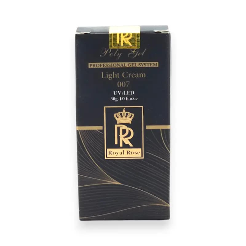 پلی ژل کاشت ناخن رویال رز Royal Rose کد 007 لایت کرم ۳۰ گرم — تصویر ۳