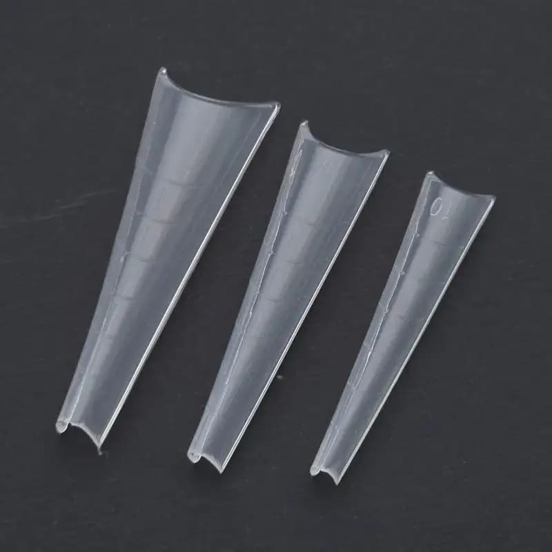 قالب کاشت ناخن جت مدل ۱ شکل ۲ (Jet 1 Nail Forms Shape 2) | تیپ دوال فرم شفاف پلی ژل | بسته 120 عددی — تصویر ۲
