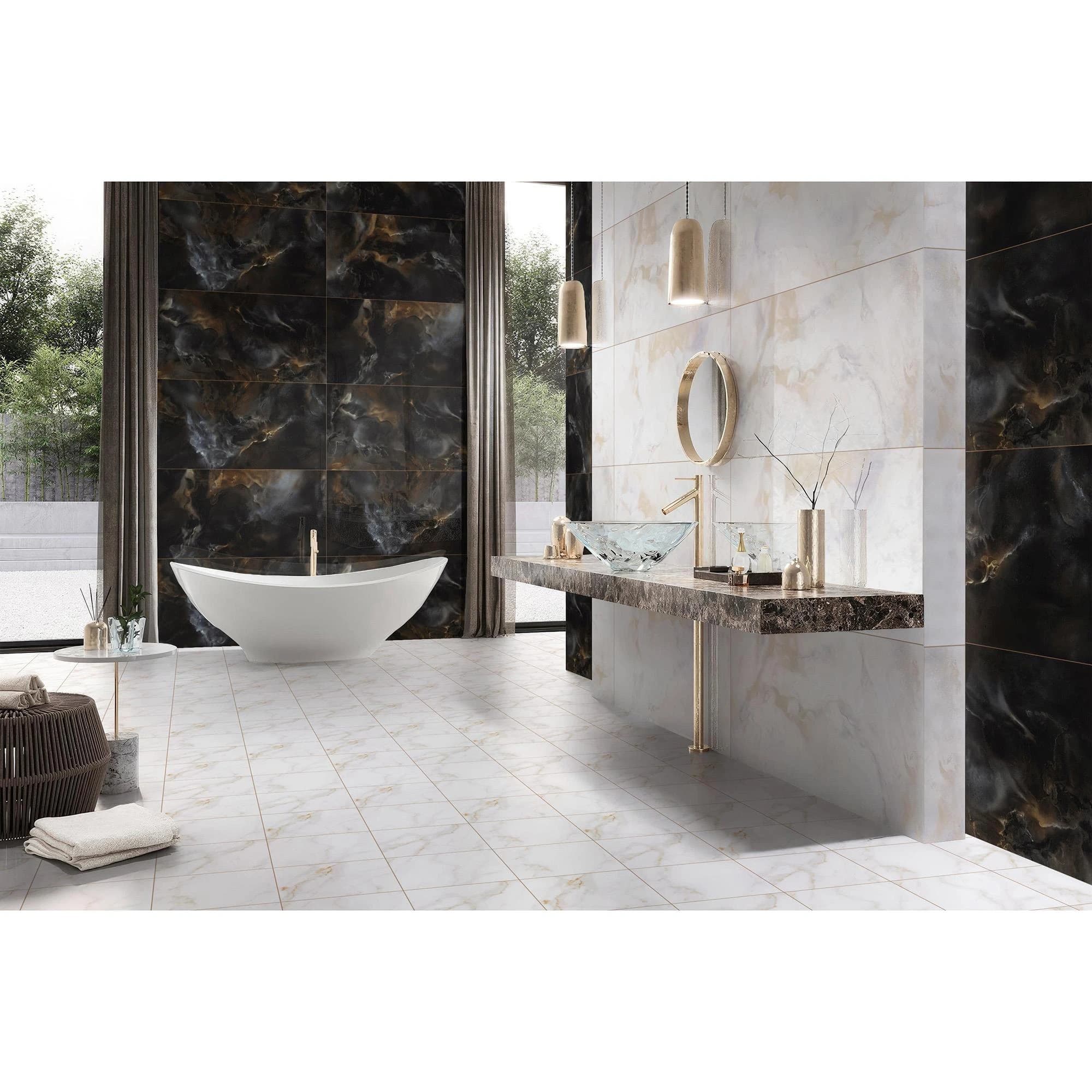 سرامیک میدنایت مشکی نانو پولیش ایفاسرام 60×120 — تصویر ۲