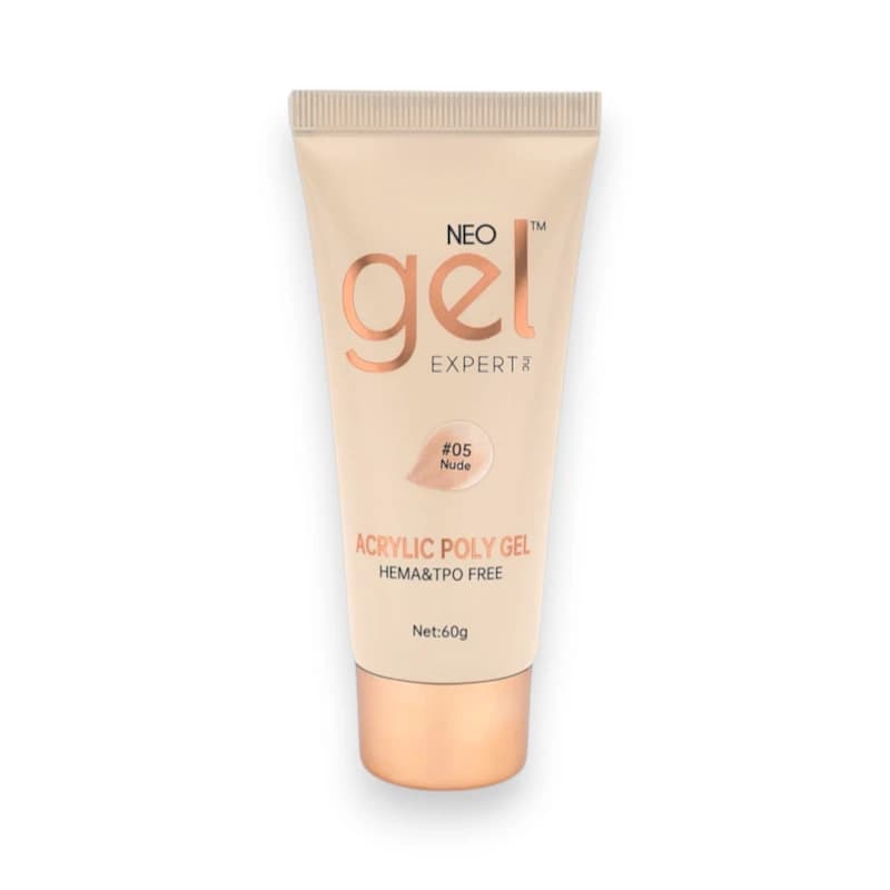 پلی ژل کاشت ناخن نئو ژل NEO GEL | رنگ نود Nude کد 05 | بدون حساسیت (HEMA TPO Free) | 60 گرم