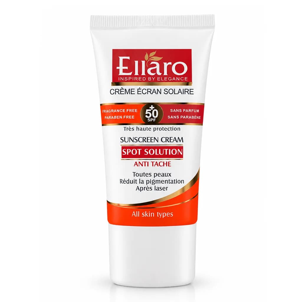 کرم ضد آفتاب و ضد لک بدون رنگ الارو SPF50 انواع پوست 40 میلی لیتر