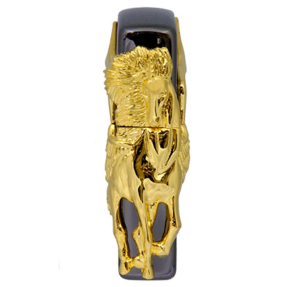 فندک زیپو لیمیتد ادیشن مشکی طلایی کد Zippo Pegasus Black 3 Side Gold Metal 11258 — تصویر ۳