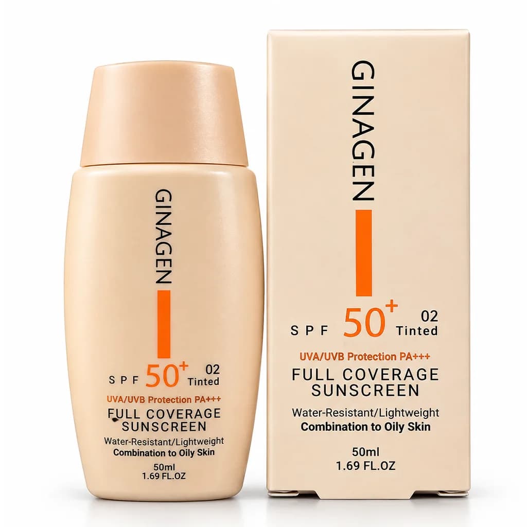 کرم ضد آفتاب ژیناژن رنگی مناسب پوست چرب SPF50 شماره 02 50 میلی لیتر — تصویر ۳