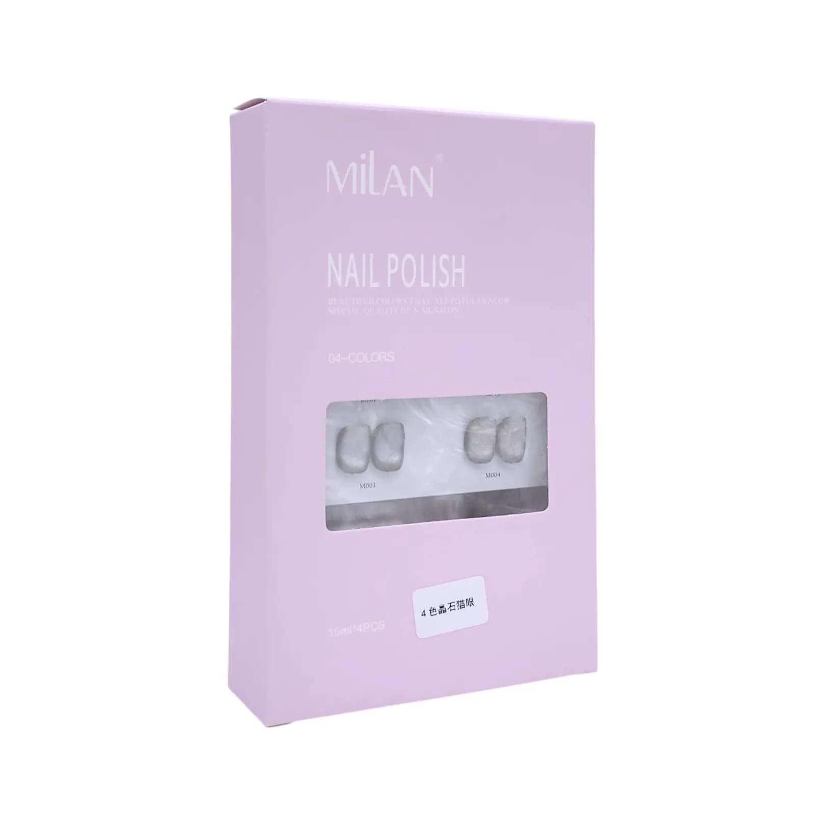 پک 4 عددی لاک ژل چشم گربهای کاشت ناخن میلان MiLAN | سری آیس کریستالی | حجم 15 میل — تصویر ۵