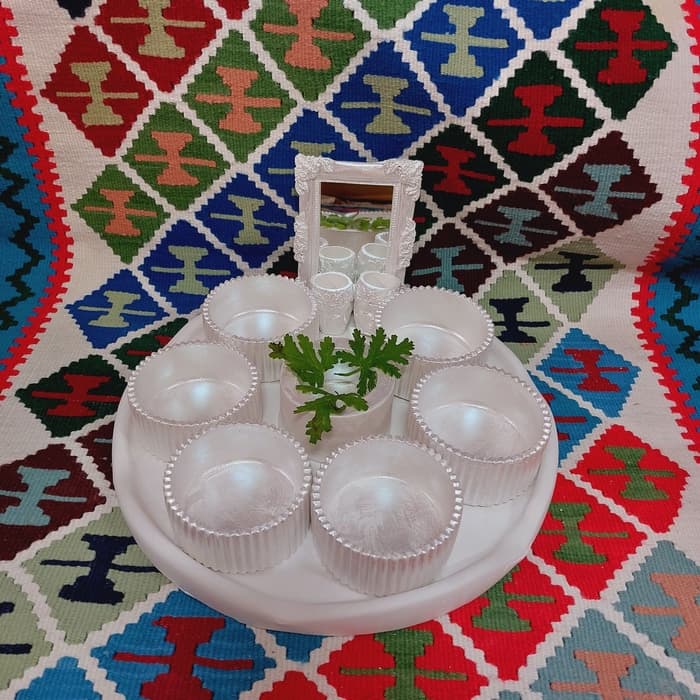 سفره هفت سین سنگ مصنوعی طرح شیاردار بدون شمع اسب — تصویر ۸