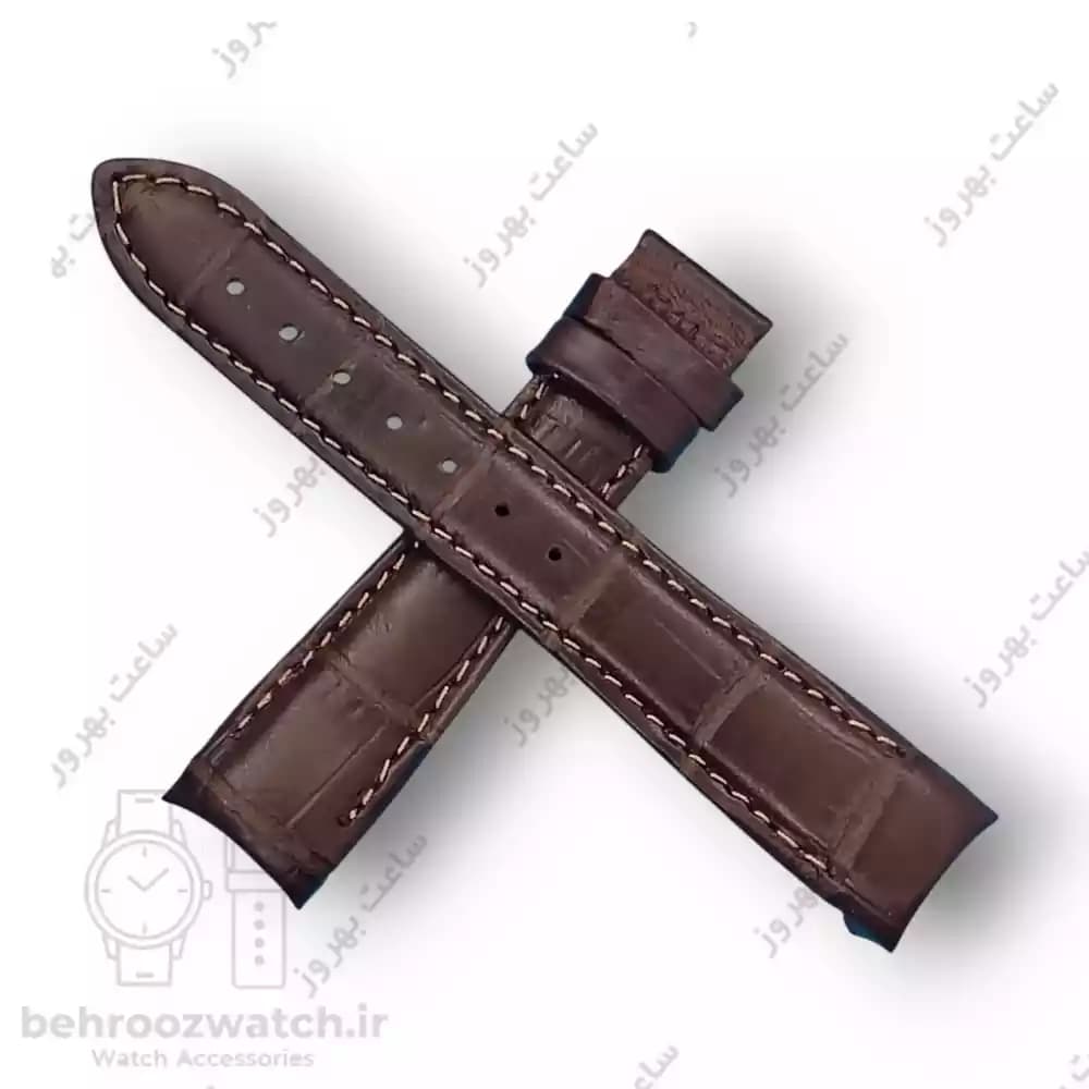 بند ساعت فیکس نیک چرم طبیعی کروکودیلی کاکائویی 18 — تصویر ۳