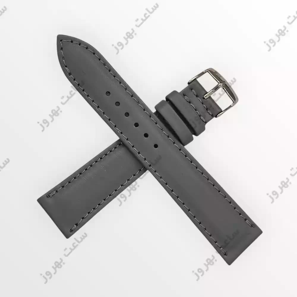 بند ساعت مچی مردانه چرم طبیعی PG ساده توسی سایز 20 — تصویر ۴