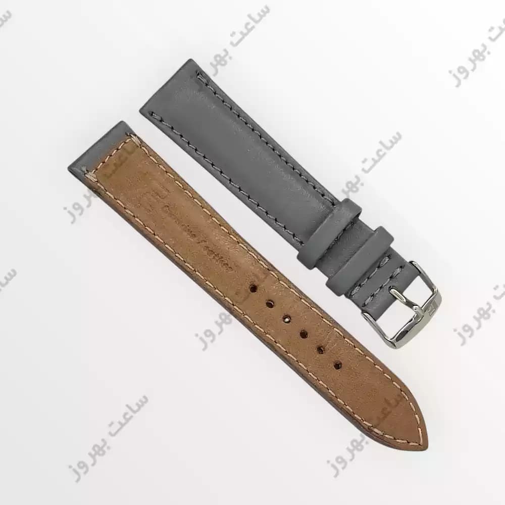 بند ساعت مچی مردانه چرم طبیعی PG ساده توسی سایز 20 — تصویر ۳