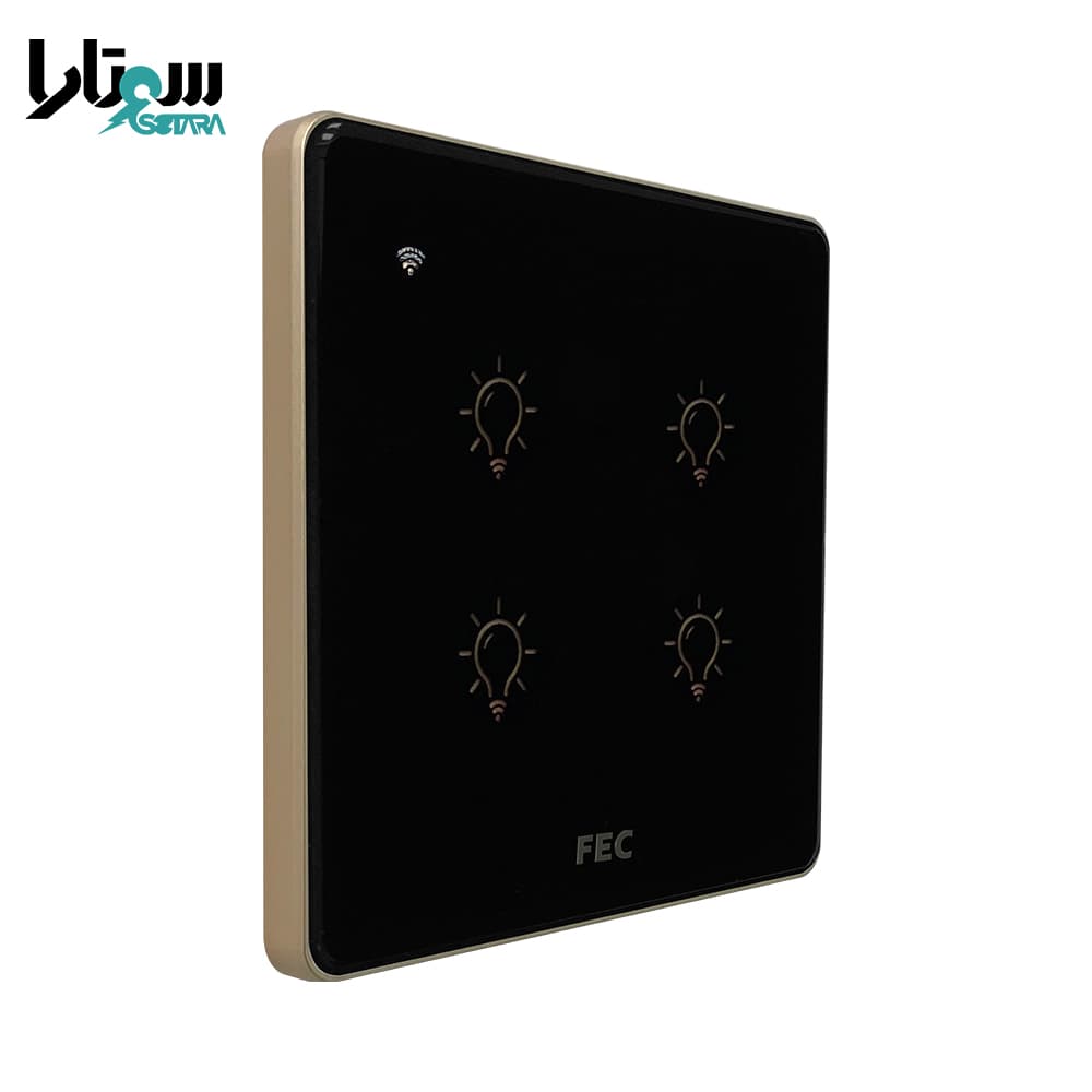کلید وای فای لمسی مشکی FEC-SW-04 — تصویر ۲