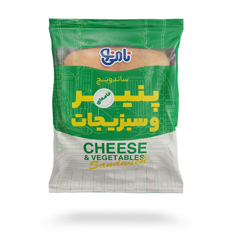 ساندویچ صبحانه پنیرخامه ای و سبزیجات نامی نو