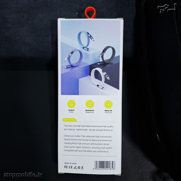 کابل شارژ JKX-B185 از نوع Type-C به Type-C طول 1 متر | سفید LED دار | 60 وات کنفی — تصویر ۲