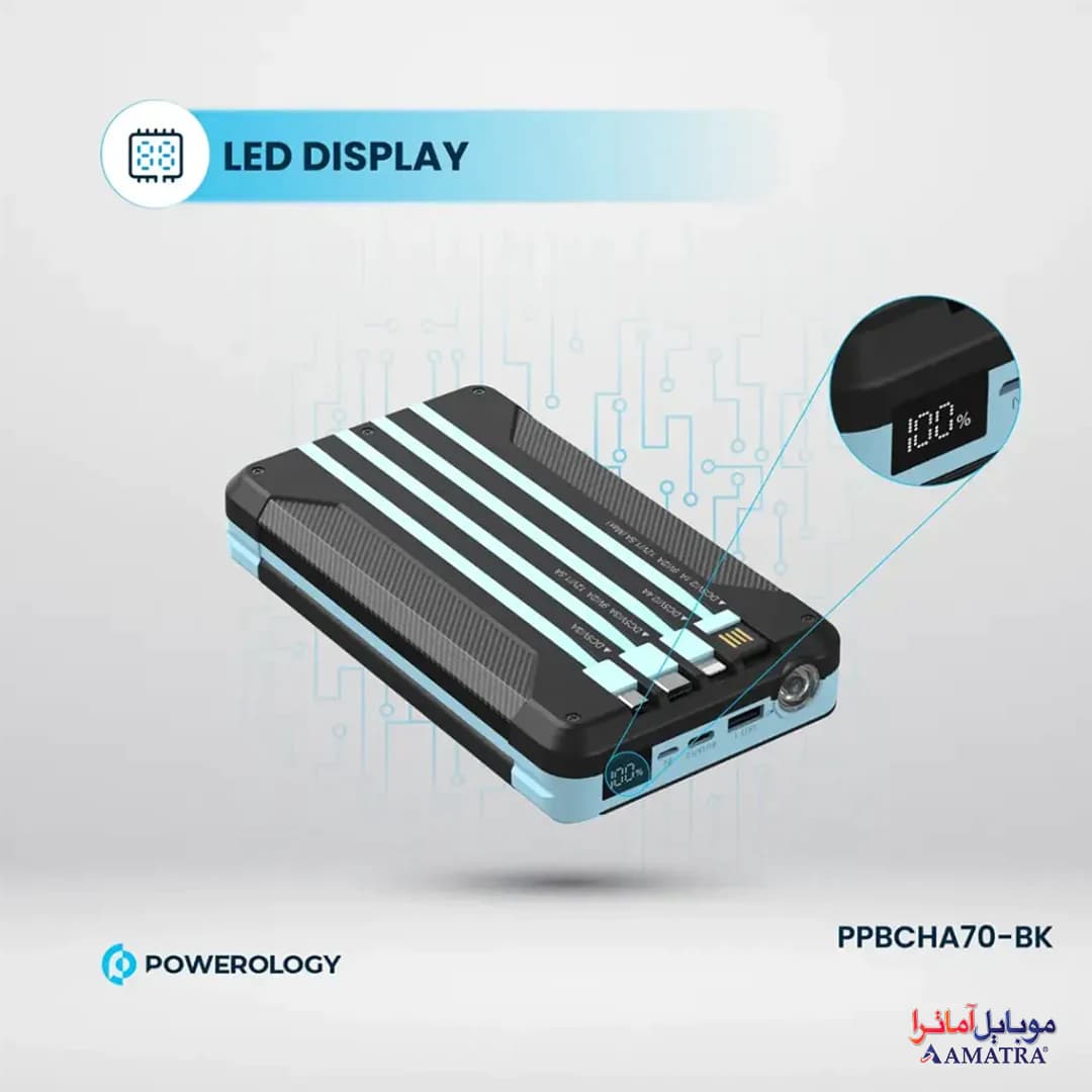 پاوربانک خورشیدی 16000mAh پاورولوژی مدل PPBCHA70 — تصویر ۳