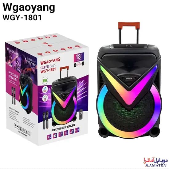 اسپیکر بلوتوثی قابل حمل سوپر باس مدل WGY-1801 — تصویر ۳
