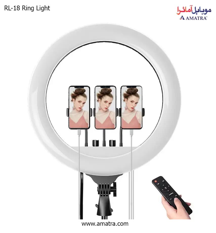 رینگ لایت 18 اینچ مدل RL-18 به همراه سه پایه (اورجینال) — تصویر ۲