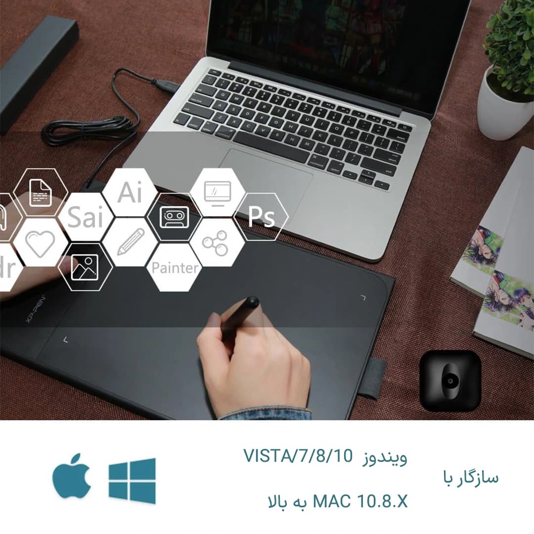 تبلت طراحی گرافیکی و قلم نوری بیسیم XP-PEN STAR06 — تصویر ۷