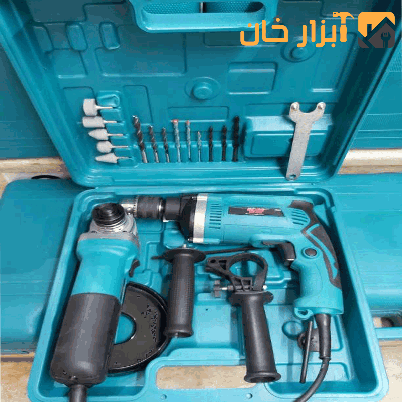کیت دو قلو دریل چکشی و مینی فرز باس — تصویر ۲