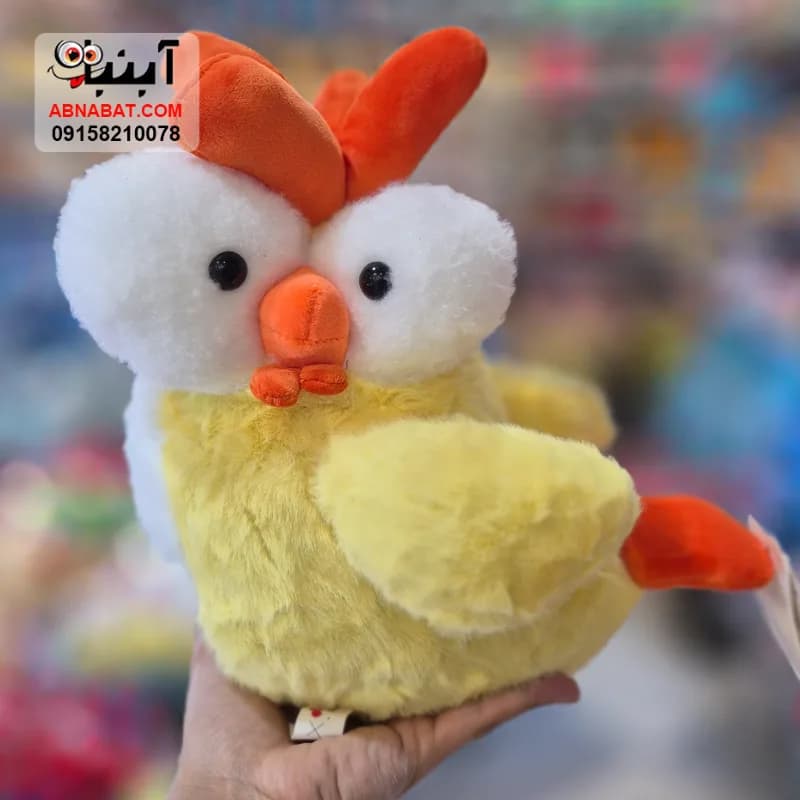عروسک مرغ چشم قلمبه زرد 30 سانتی کد 1442 — تصویر ۲