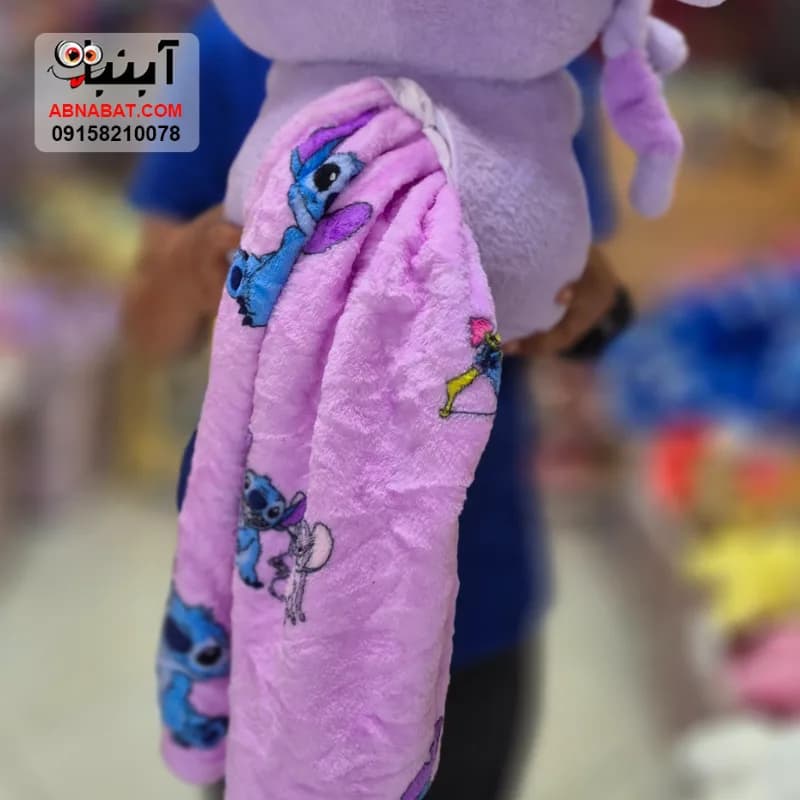 عروسک استیچ پتودار گل به دست بنفش 50 سانتی کد 1429 — تصویر ۴