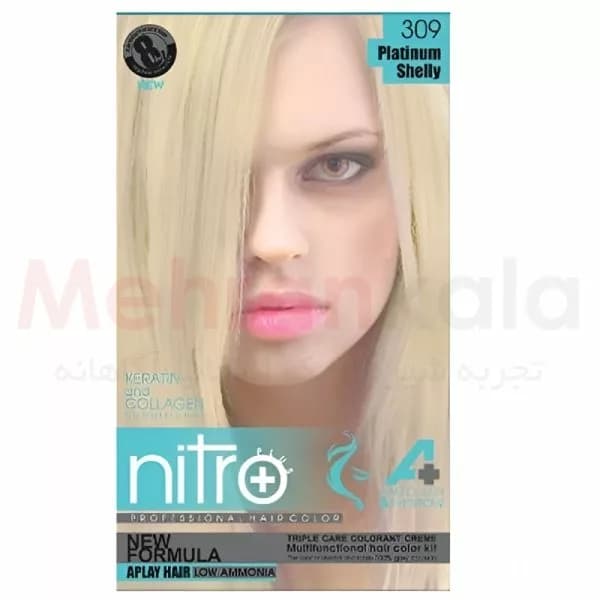 کیت رنگ مو و ابرو نیترو پلاس مدل +A شماره 309 – صدفی پلاتینه