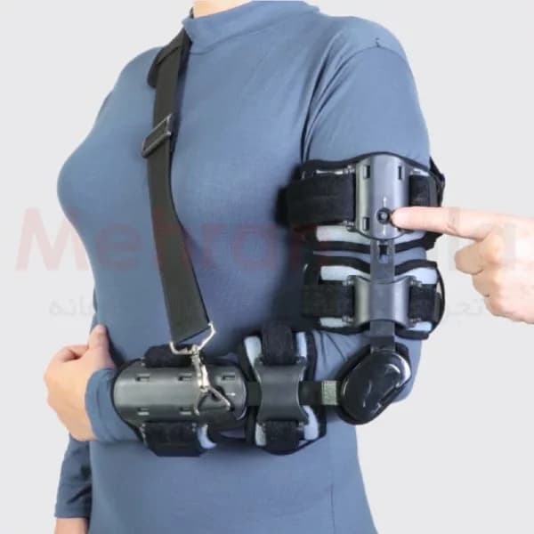 آرنج بند با مفصل مدرج طب و صنعت مدل Rom Hinged – دست چپ — تصویر ۲