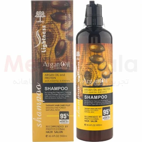 شامپو بدون سولفات حاوی روغن آرگان و پروتئین لایتنس مدل Argan Oil حجم 900 میلی لیتر