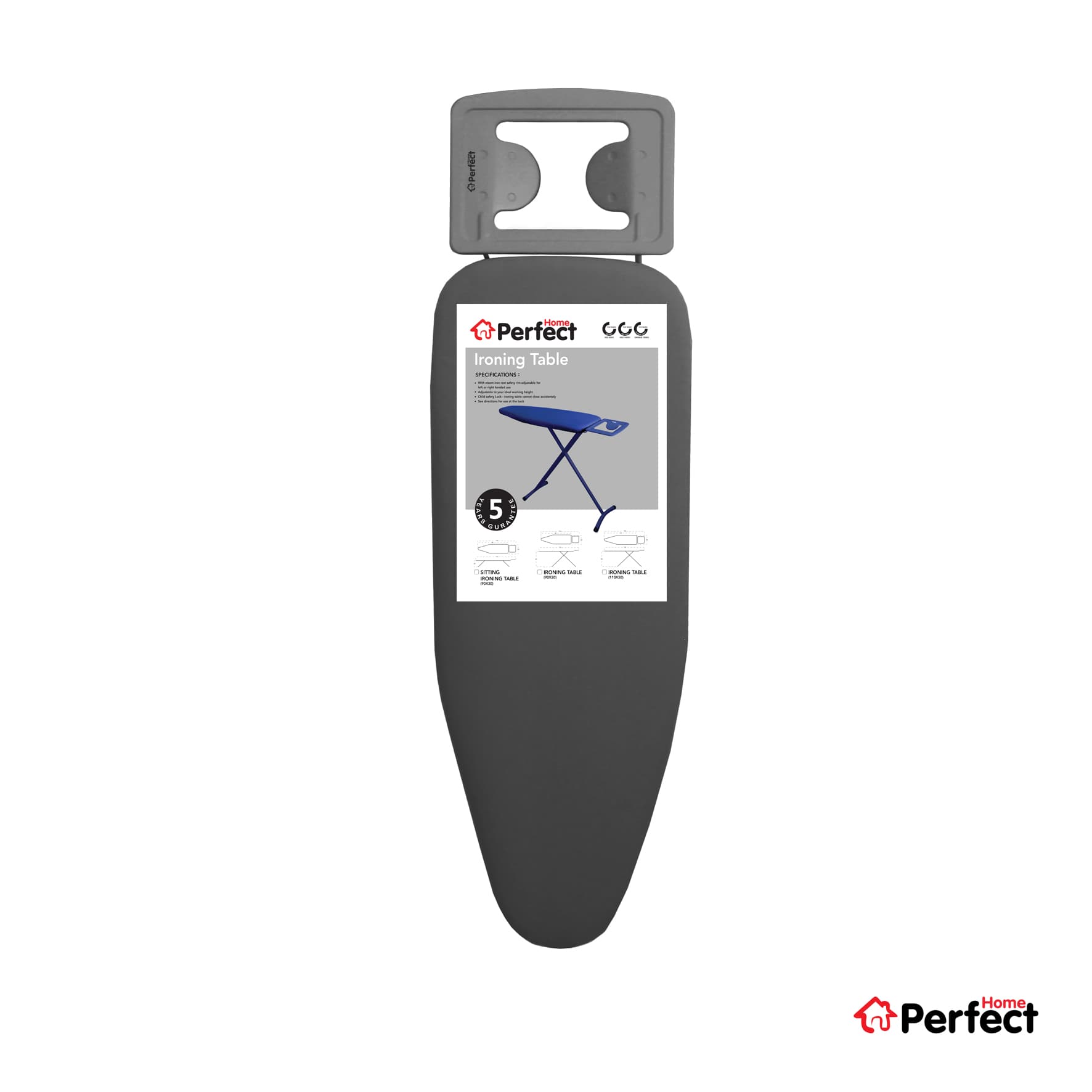 میز اتو نشسته PERFECTHOME مدل 310 طوسی — تصویر ۲