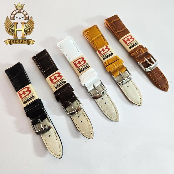 بند چرم طبیعی ساعت مچی طرح کروکودیل BNCHT106 (سایز 20)