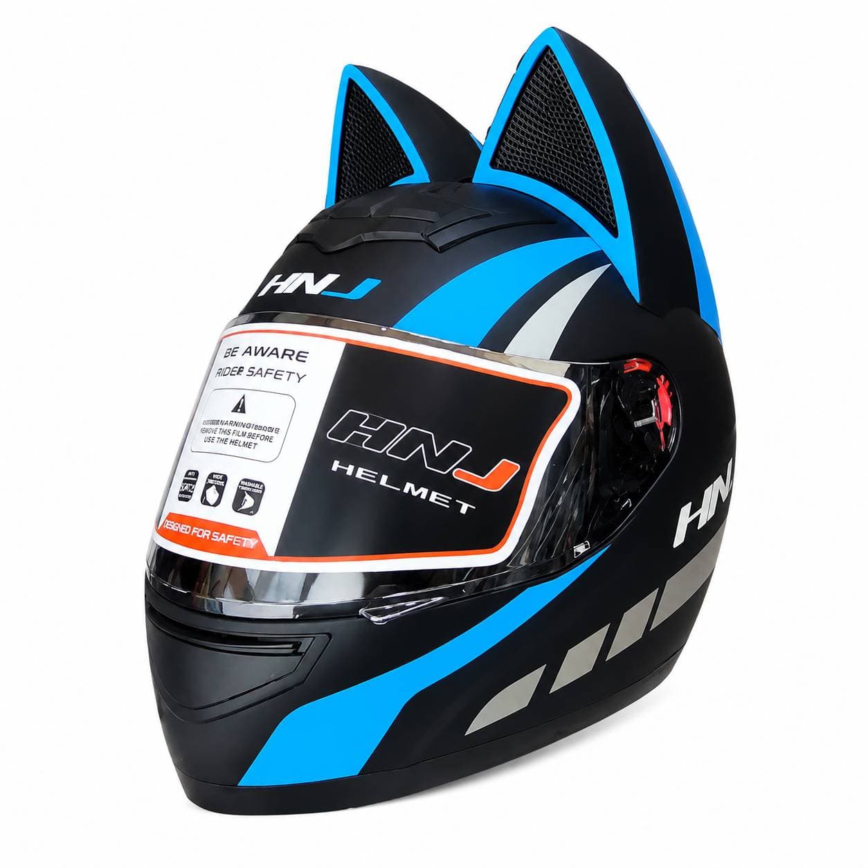 کلاه کاسکت خرگوشی اچ ان جی مدل HNJ 902 Black Blue — تصویر ۴