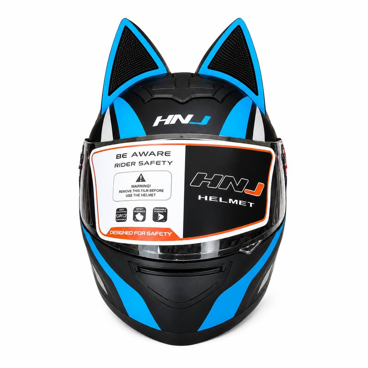 کلاه کاسکت خرگوشی اچ ان جی مدل HNJ 902 Black Blue — تصویر ۳