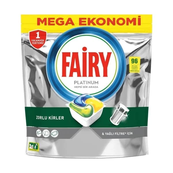 قرص ظرفشویی فیری Fairy مدل Platinum بسته 96 عددی — تصویر ۲