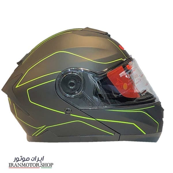 کلاه کاسکت فک متحرک ردلاین مدل ۹۳۷ طرح BLK-GREEN NSH — تصویر ۴