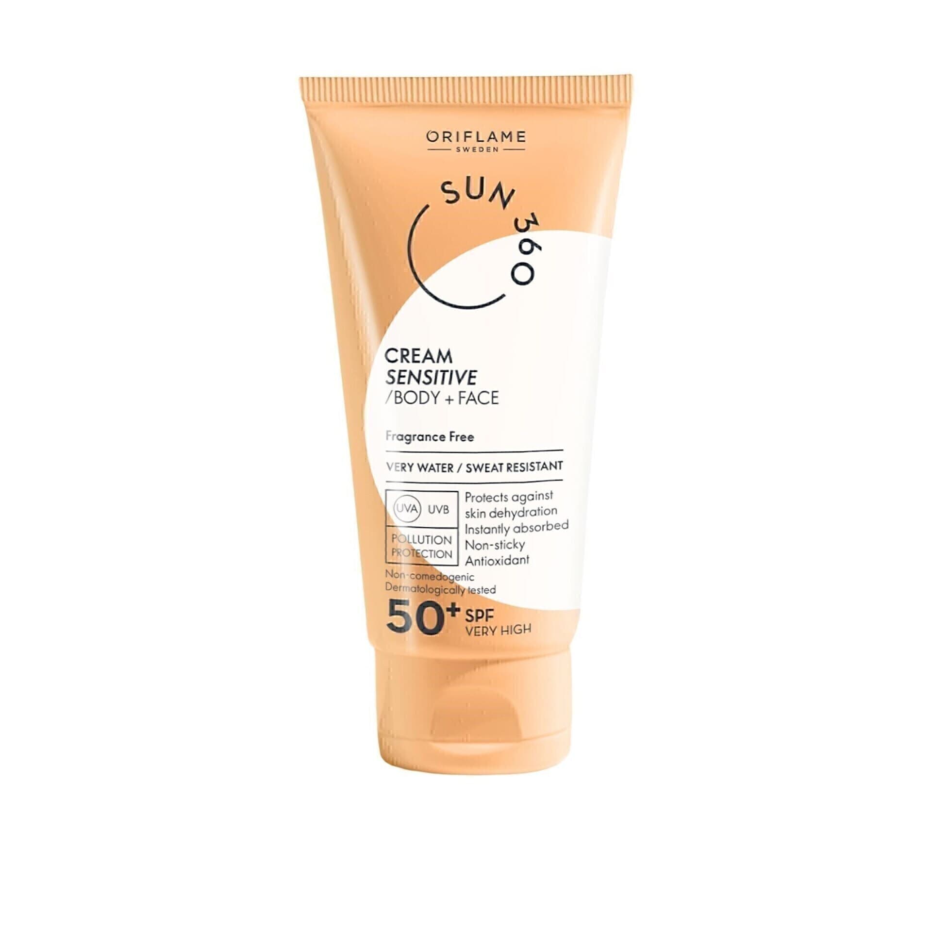 ضد آفتاب صورت و بدن SPF 50 اوریفلیم سان برای پوست حساس Sun 360