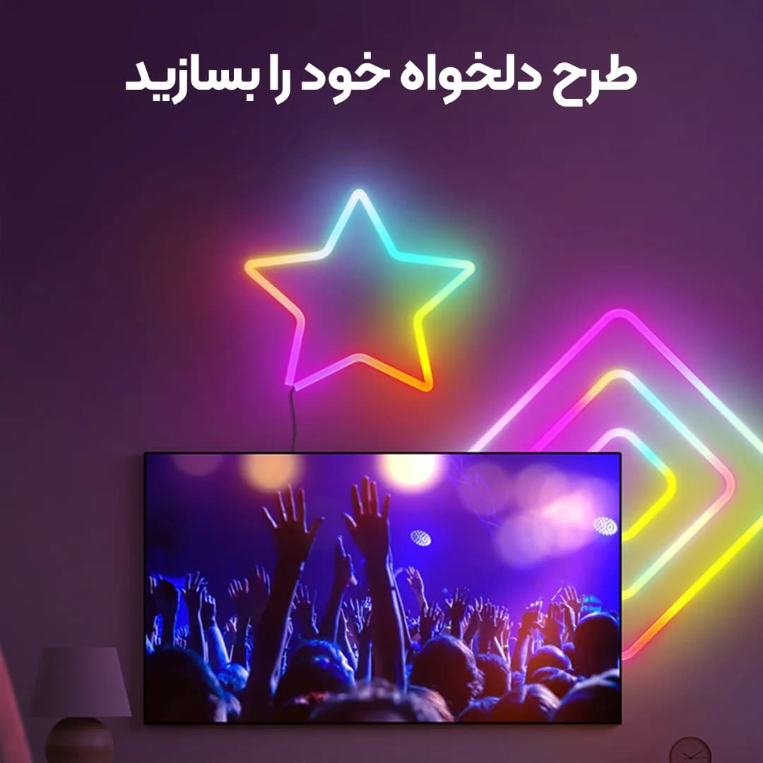 پک کامل ریسه نئون فلکسی 10 متری فول کار RGBIC (آی سی دار) فوتونیکس مدل PX-NEON-24 با تکنولوژی Tuya – همراه ریموت کنترل و اپلیکیشن موبایل — تصویر ۴