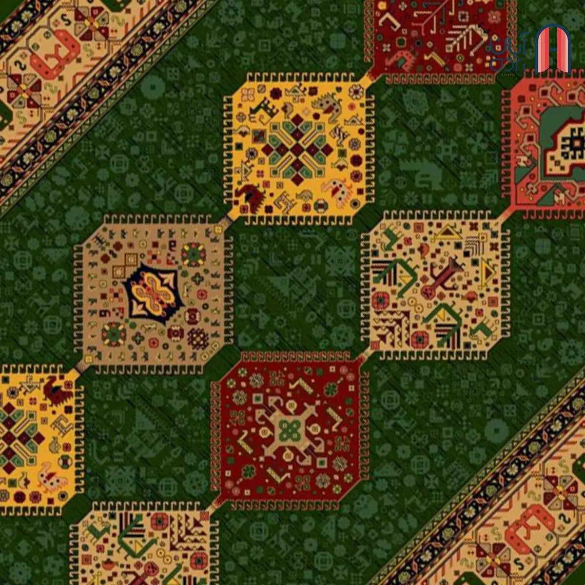 فرش کلکسیون بوستان کد فرش 536-G، سبز چهارمتری — تصویر ۳