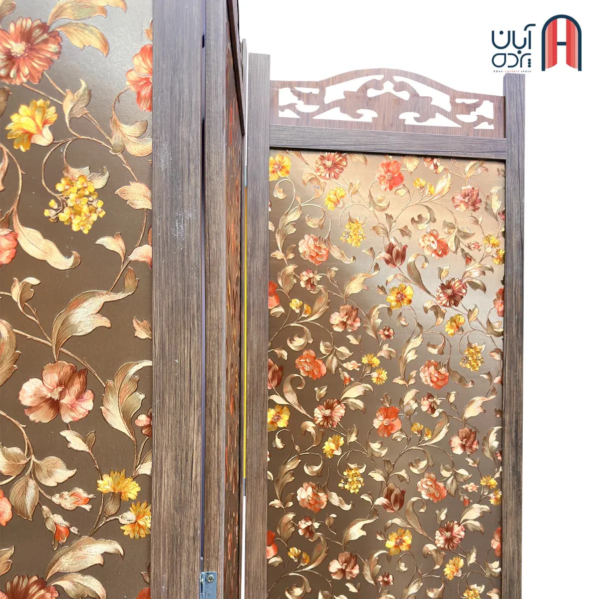 پاراوان گل برجسته با زمینه قهوه ای — تصویر ۶