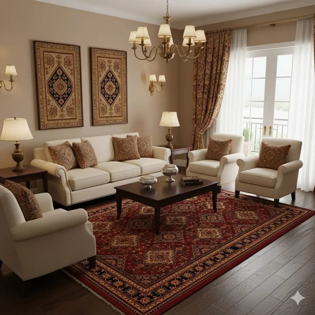 فرش کلکسیون بوستان کد فرش 532-R، لاکی چهارمتری — تصویر ۲