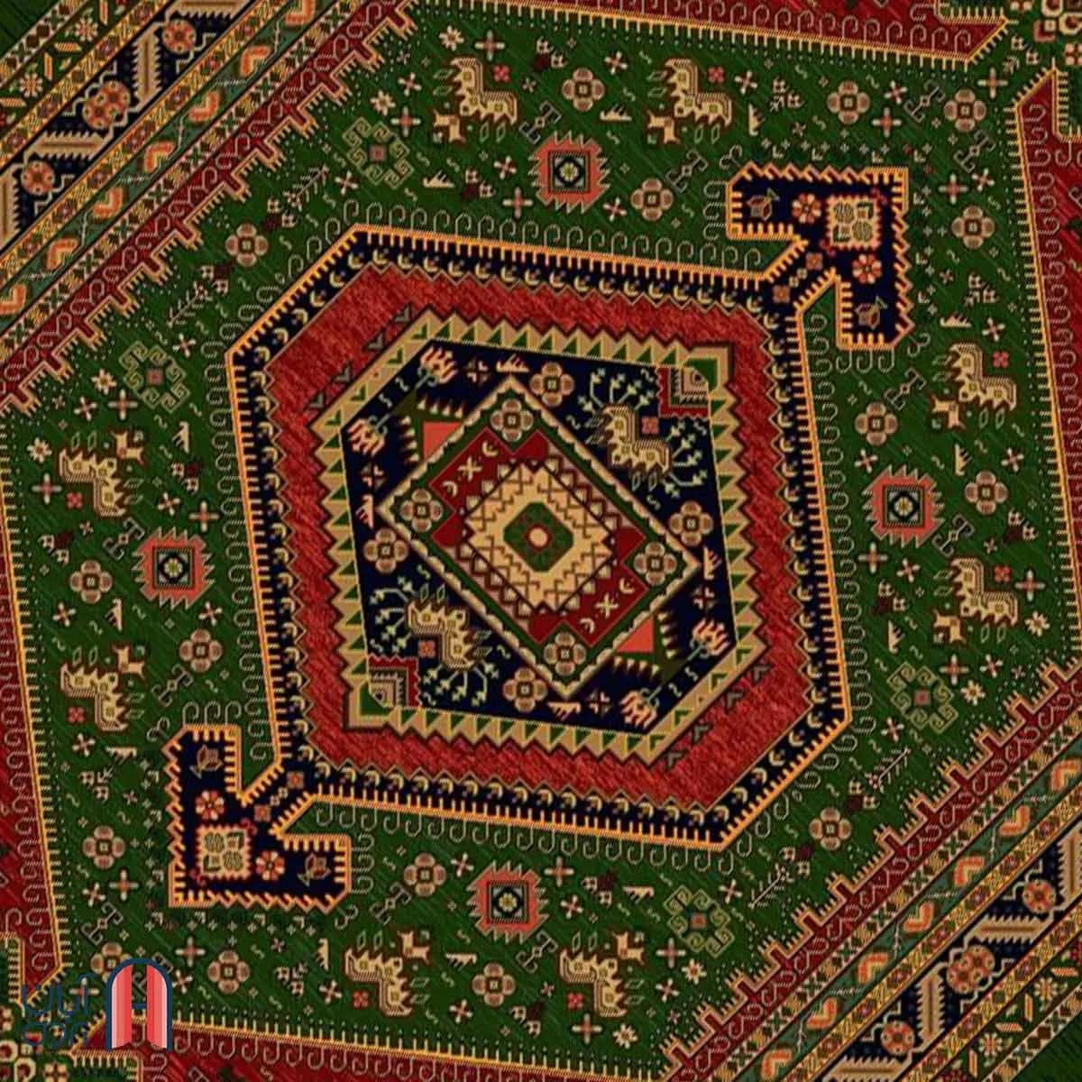 فرش کلکسیون بوستان کد فرش 524-G، سبز چهارمتری — تصویر ۲