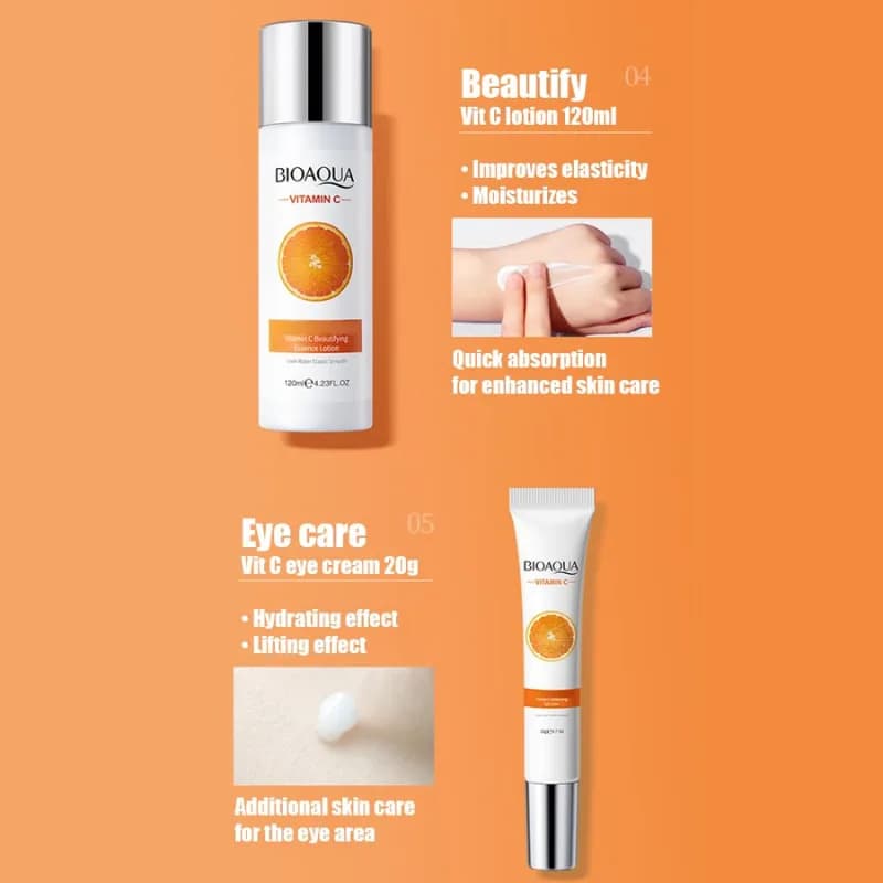 پک مراقبت پوست ویتامین سی 6 تکه بیواکوا Bioaqua — تصویر ۵