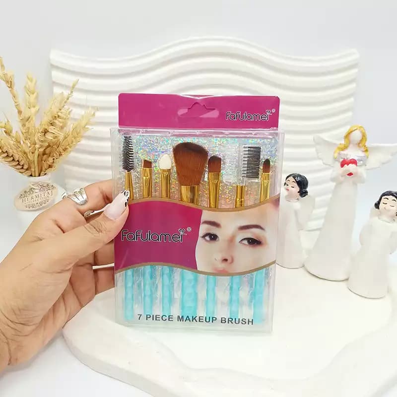 ست براش و برس آرایشی الماسی Fafulamer پک 7 عددی — تصویر ۴