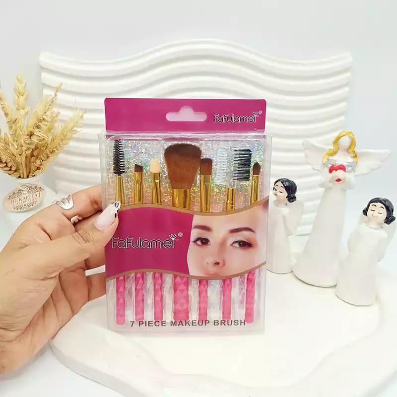 ست براش و برس آرایشی الماسی Fafulamer پک 7 عددی — تصویر ۲