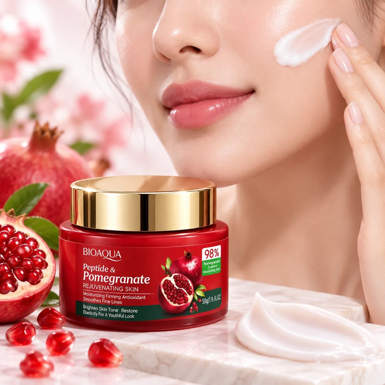 کرم آبرسان و جوانساز انار و پپتاید بیوآکوا BIOAQUA حجم 50 گرم — تصویر ۴