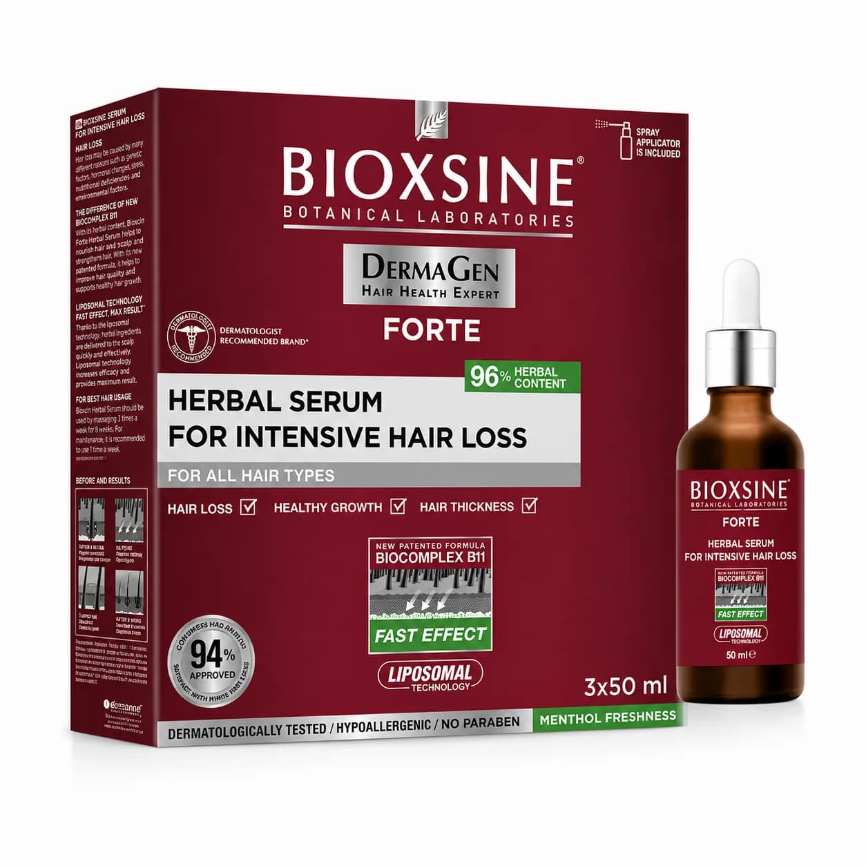 پک سه عددی سرم ضد ریزش مو بیوکسین فورت Bioxcin Forte — تصویر ۲
