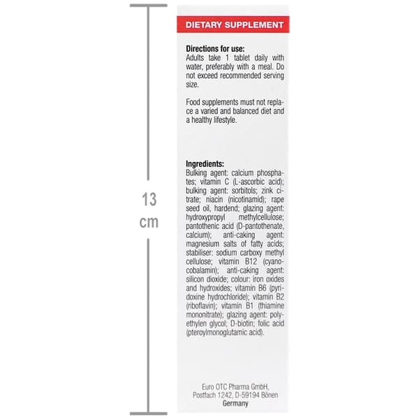 زینک پلاس یوروویتال 15 میلی گرم | Eurhovital Zinc Plus 15 mg — تصویر ۵