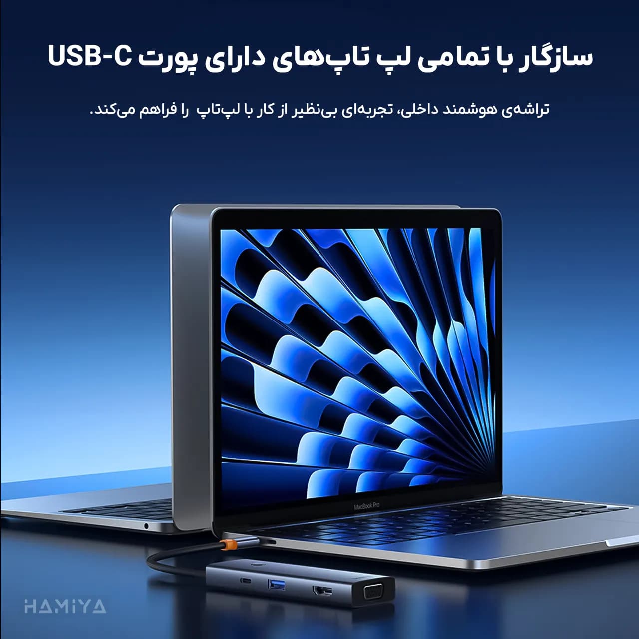 هاب 7 پورت تایپ سی بیسوس مدل BS-OH160 با 4 درگاه USB 3.0، درگاه HDMI 4K، درگاه VGA و درگاه تایپ سی — تصویر ۸
