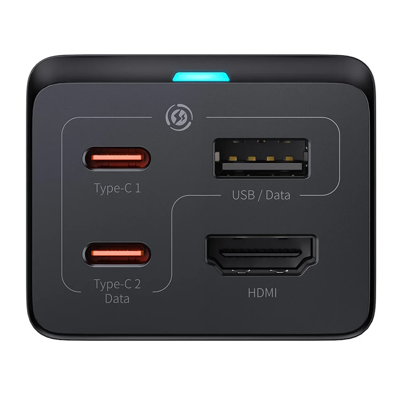شارژر رومیزی بیسوس مدل CCGAN67-HDE با توان خروجی 67 وات و انتقال تصویر 4K — تصویر ۳