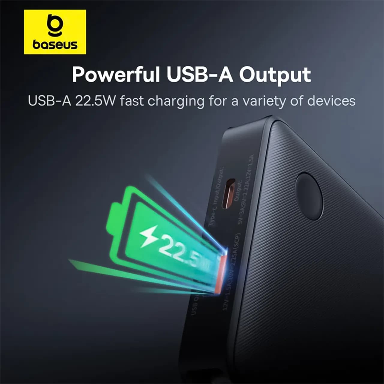پاوربانک بیسوس مدل PPAP2-10A با ظرفیت 10000 میلی آمپر ساعت و توان 22.5 وات — تصویر ۸