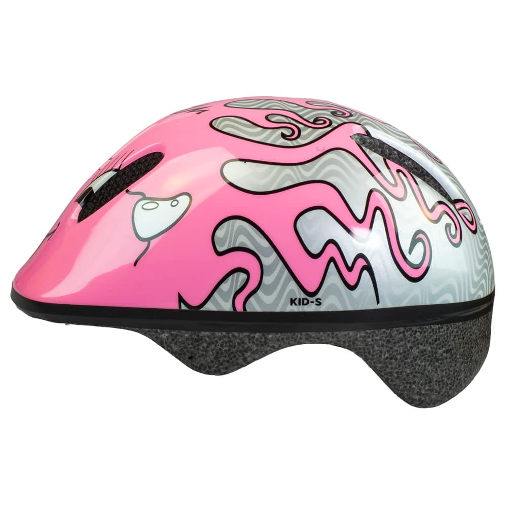 کلاه ایمنی دوچرخه بچگانه امویو صورتی طرح خندان | محافظتی شاد و استاندارد M-WAVE PINK 731006 — تصویر ۴