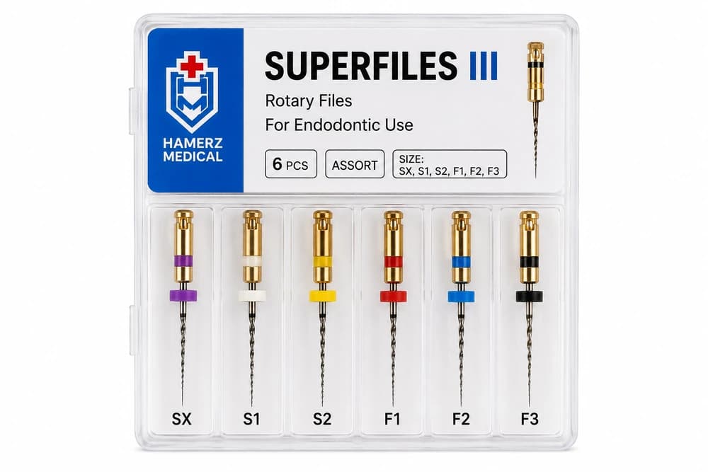 فایل روتاری کانال ریشه SUPERFILES III – بسته 6 عددی
