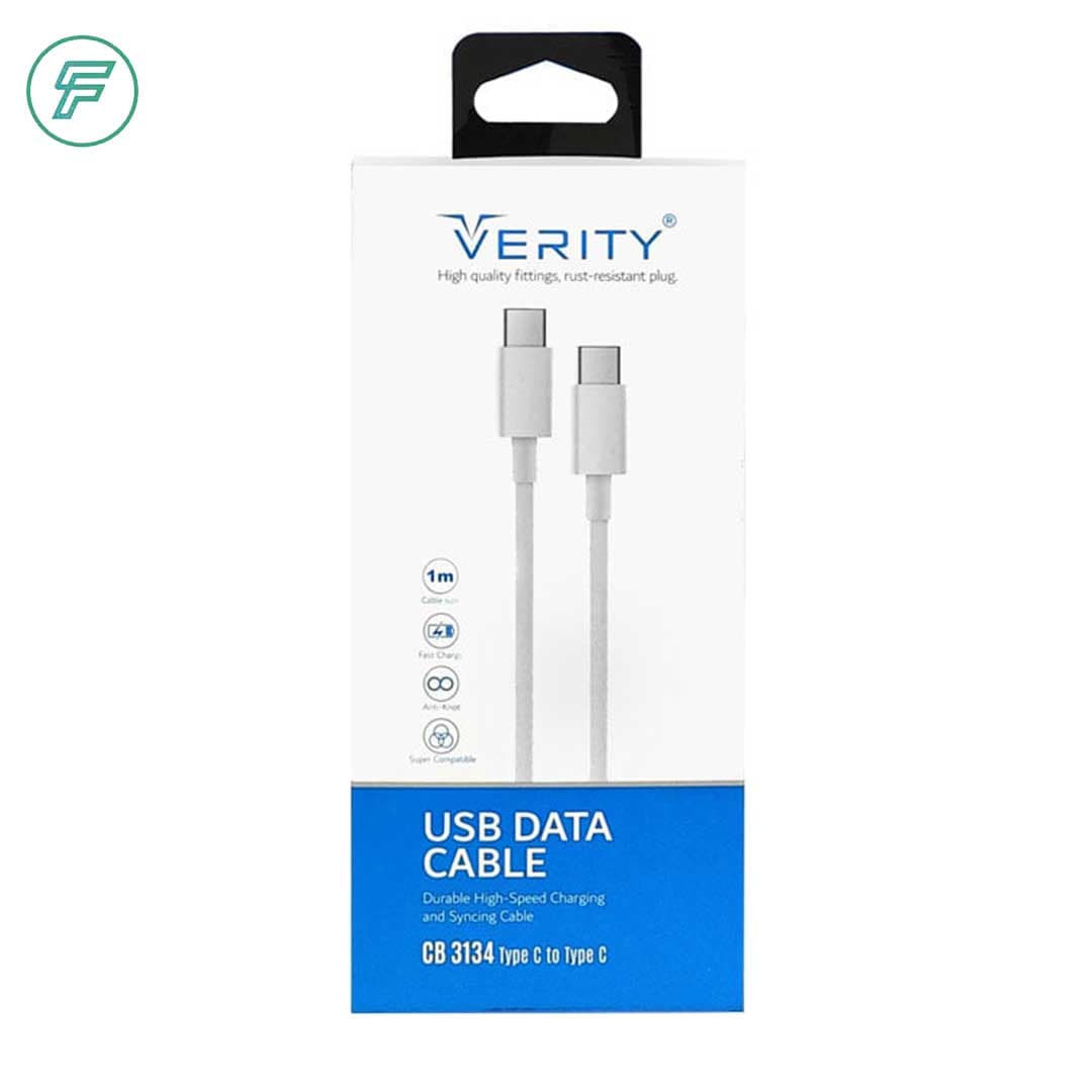 کابل شارژ Verity مدل CB 3134 Type-C به Type-C