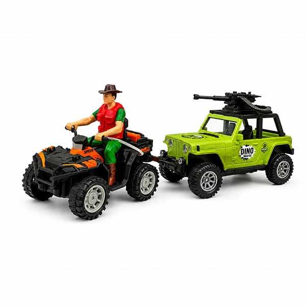 ست اسباب بازی دایناسور ماشین آفرودی رنگ سبز 7753 Dino Model — تصویر ۷